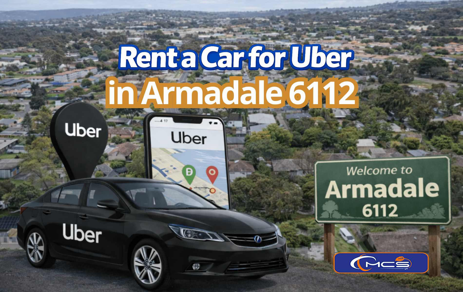Rent a car for Uber in Armadale 6112 with MCSyo Toyota hybrid rideshare rental and unlimited kilometres in Perth